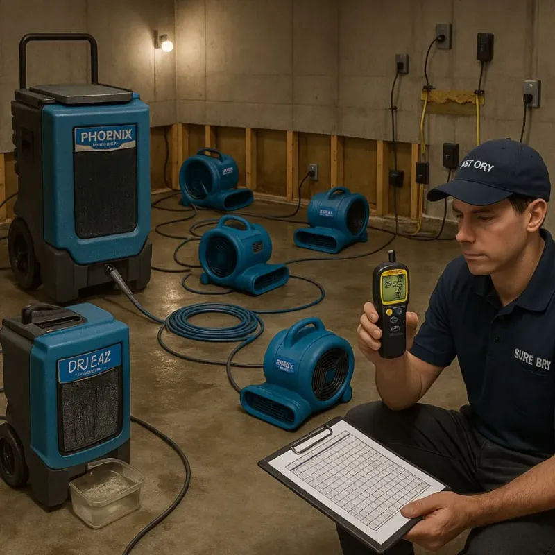 Structural Drying and Dehumidification process in Poland, ME